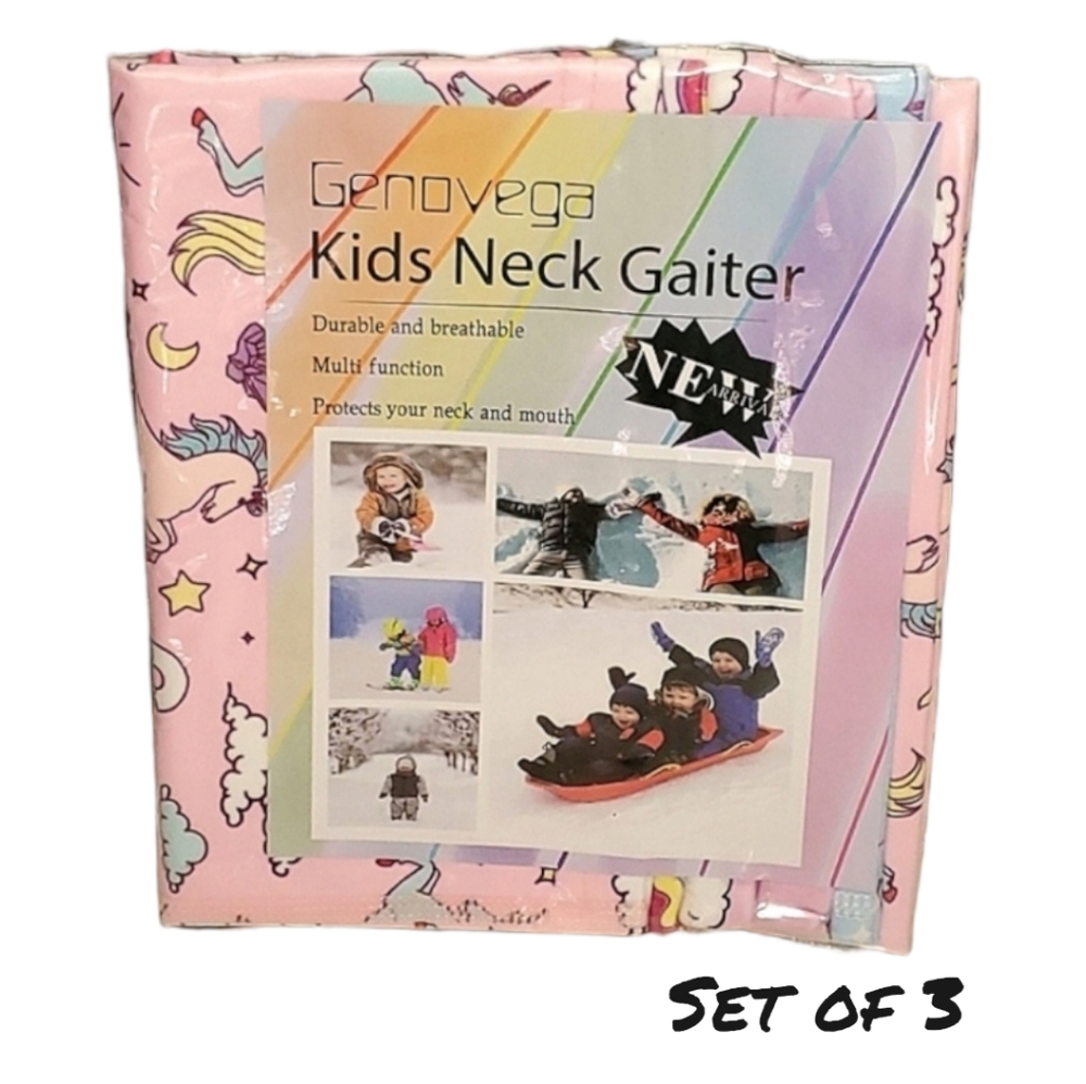Genovega Kids Neck Gaiters - Pack of 3 (Unicorn)